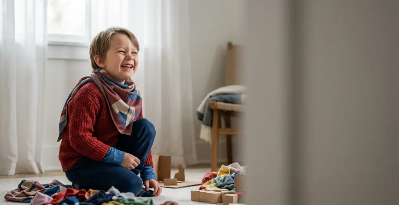 Bambino creativo che indossa vestiti colorati ispirati ai supereroi senza loghi visibili