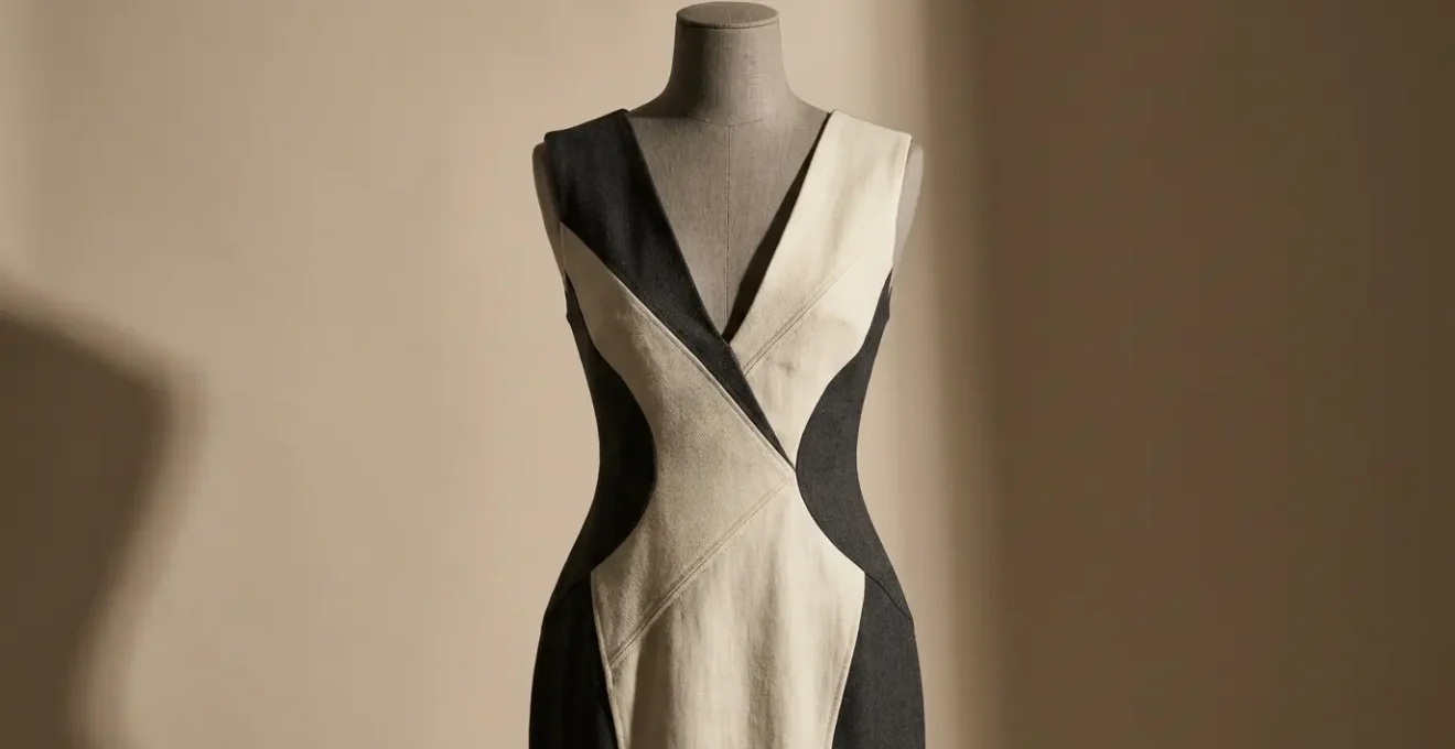 Tecnica del color blocking per definire il punto vita su fisico rettangolare