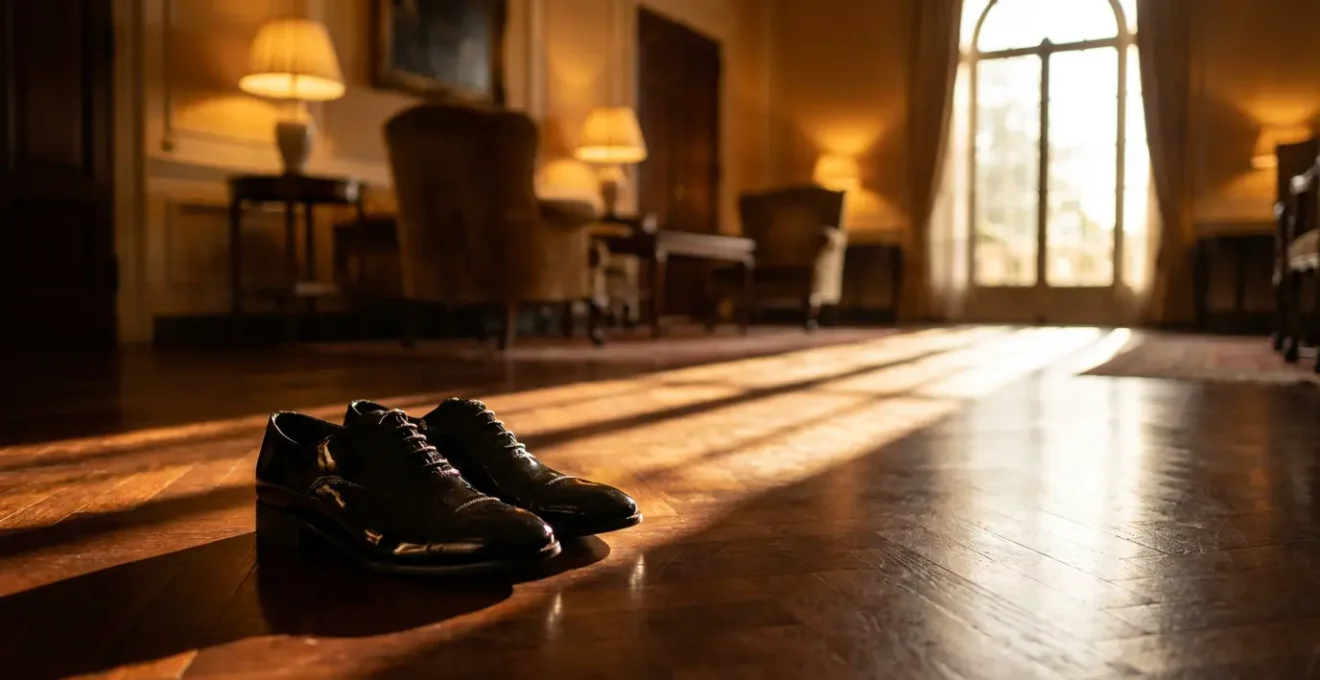 Oxford in vernice nera per smoking in ambiente serale elegante