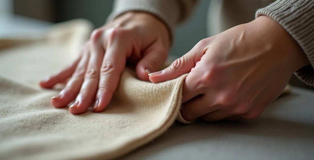 Dimostrazione della tecnica di piegatura verticale per maglioni secondo il metodo KonMari