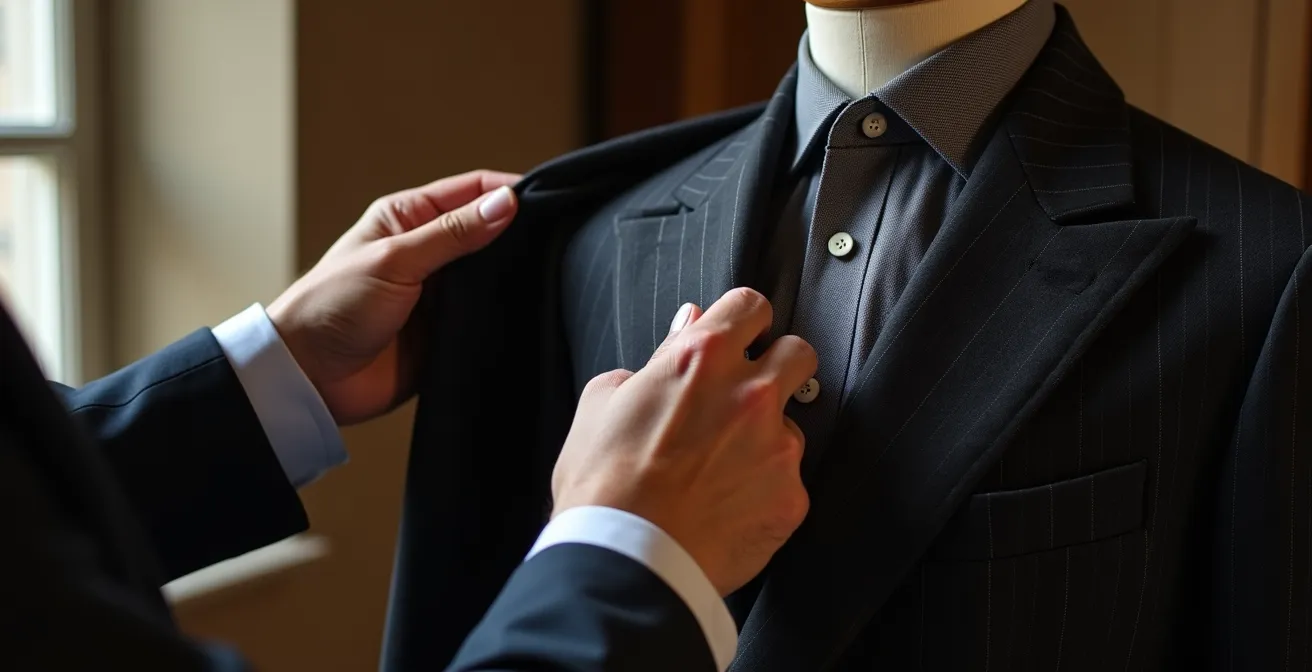 Dimostrazione del pinch test su giacca full canvas