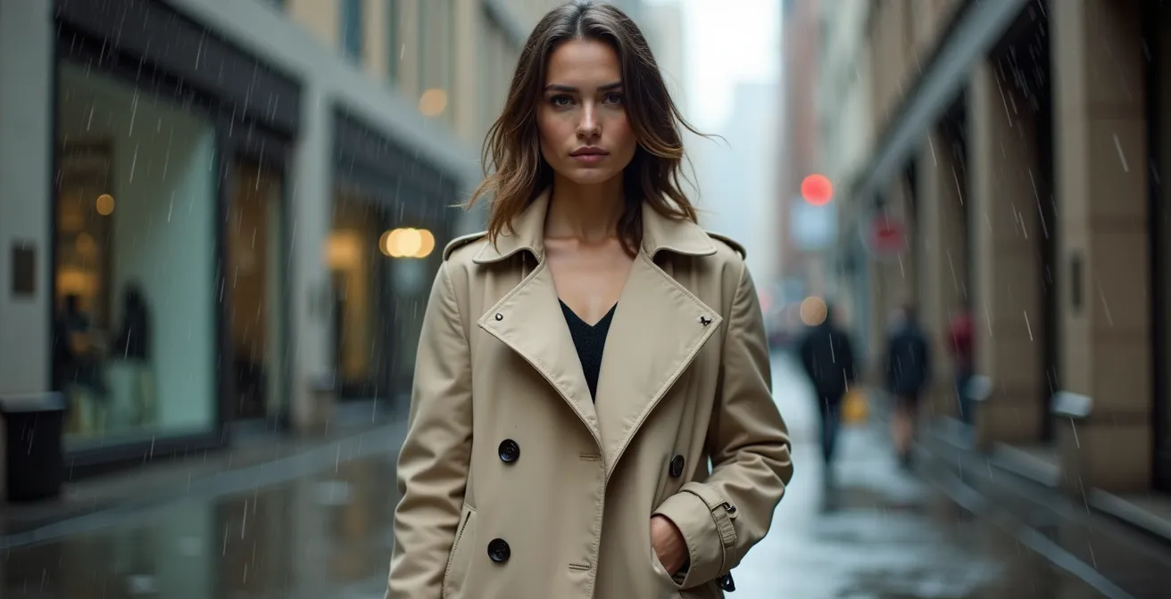 Dettaglio della trama diagonale della gabardine di cotone